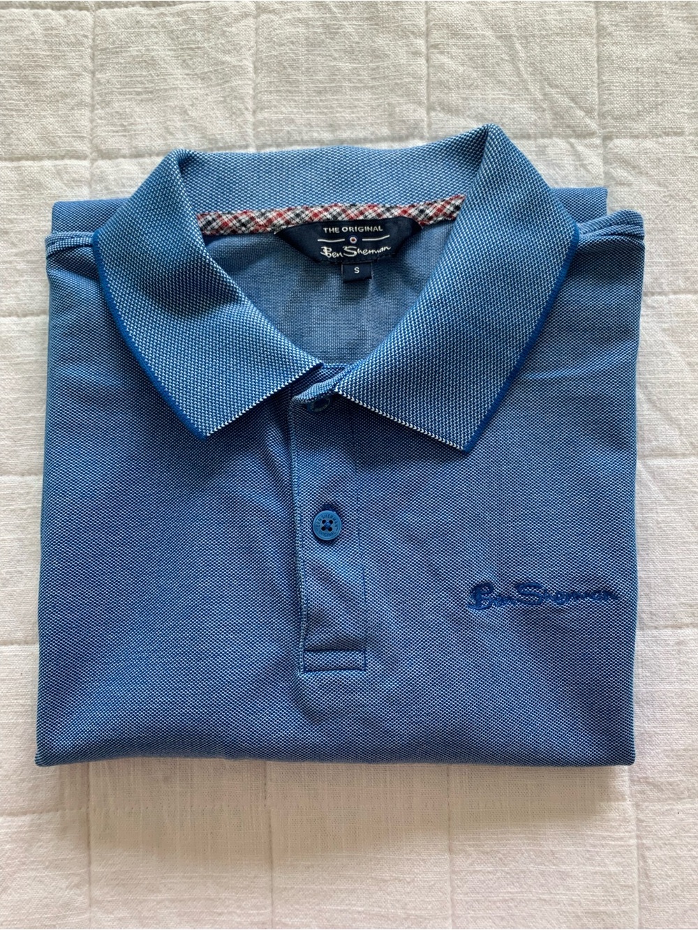 Ben Sherman Light Blue Men's Polo with Contrast Trim